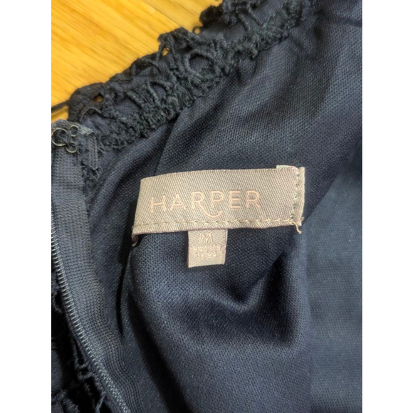 Harper Navy Lace Bodycon Open Back Cocktail Dress Medium - Picture 5 of 12
